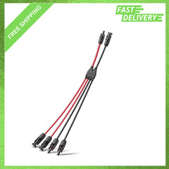 Solar Parallel Connectors for 2 Solar Panels 2 to 4 Y Branch 10AWG Waterproof