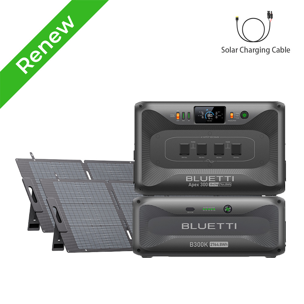BLUETTI Apex 300 3840W 2764Wh+B300K+2*200W Solar Panels for Camping off-grid