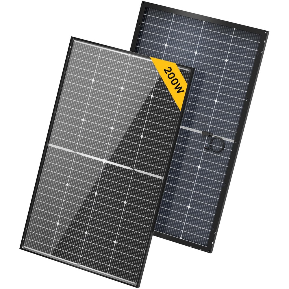 1PC BougeRV 12V N-Type 16BB 200W Bifacial Solar Panel for RV Camping Boat Marine