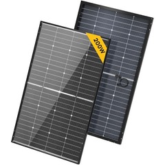 1PC BougeRV 12V N-Type 16BB 200W Bifacial Solar Panel for RV Camping Boat Marine