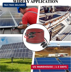 Solar Panel Extension Cable, Solar Connector 20FT 14AWG Waterproof Solar Panel F