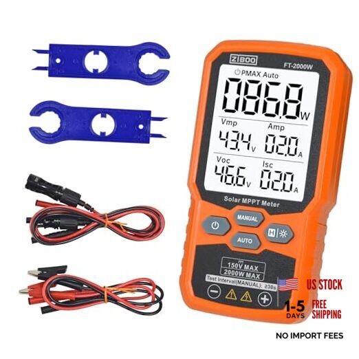 Solar Panel Tester MPPT Meter – 2000W Max Power, 150V/35A PV Module FT-2000W