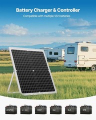 VEVOR 30W 12V Solar Panel Battery Charger, Solar Battery Trickle Charger Maintai