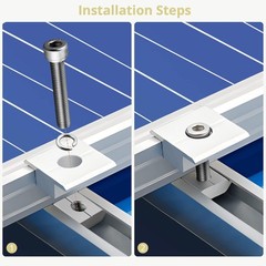 Anbte 10pcs Solar Panels Centre Clamps 30mm, Aluminium Solar Panel Mounting B…