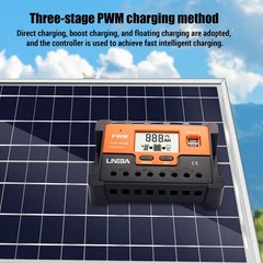 Upgraded PWM Solar Panel Battery Regulator Charge Controller Dual USB 12/24/48V