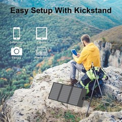 45W Portable Solar Panel Charger with USB-C, USB-A and DC Outputs 18V Foldable I