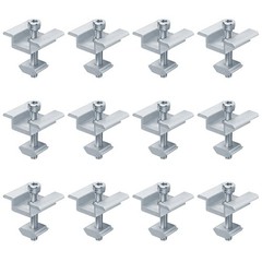 12 Pack Solar Panel Mid Clamp, PV Mounting Bracket for Strut Channel, Rail