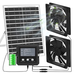 25W Solar Powered Fan for Chicken Coop, Shed & Greenhouse – 3 Modes, Battery Inc