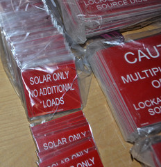 319 ~ Solar PV Warning Label Placards ~ Power Supply Sources for Utilities ~ g