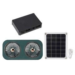 Dog House Fan Solar Green House Fan With Double USB Manostat Efficient Portable