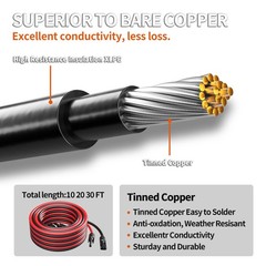 energeaster 10AWG Solar Cable with Pair of Connectors 10AWG,