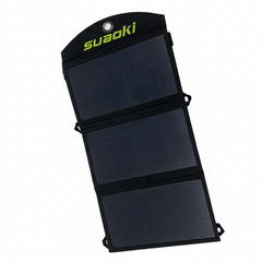 Suaoki 21W Foldable Portable USB Solar Charger Panel Dual Port Black Outdoor