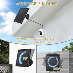 Solar Panel for Ring Cam Plus/Pro – 360° Rotatable Bracket