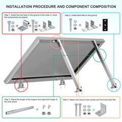 Solar Panel Mounting Bracket Stand Module Adjustable Flat Roof Fixing Wall Roof