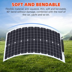 200W Flexible Solar Panel Mono 18V Home RV Boat Camping Power Battery Charging