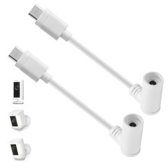 2-Pack Barrel Plug to USB-C Adapter for Ring Solar Panel, DC Female to USB-C