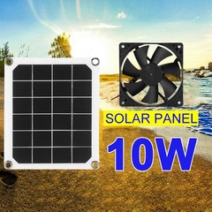 6V Solar Panel Powered Fan Waterproof Fan 10W Solar Exhaust Fan for Greenhouse