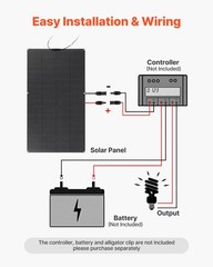 VEVOR Flexible Solar Panel 200W Bendable Monocrystalline Solar Off-Grid Charger