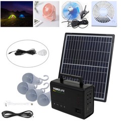 Portable Station Solar Panel Power Inverter Electric Generator Set +4 LED Light