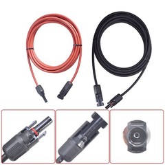 1 Pair 15ft 12AWG Black+Red Solar Panel Extension Cable Wire Connector