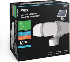 Feit Electric Outdoor LED Triple Head Solar Security Flood Lights with Motion Se