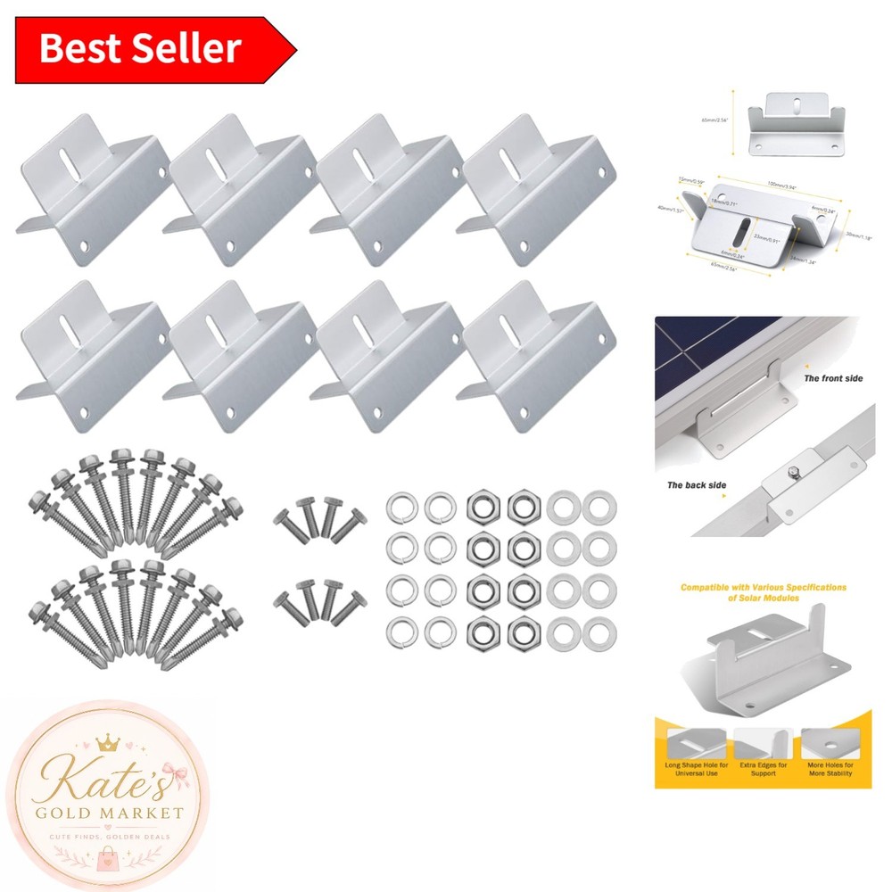Versatile Z Brackets (8 Units) for Solar Panels – Lightweight & Sturdy Design