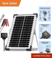 7.5W Solar Battery Maintainer & Trickle Charger with Protection for Vehicles