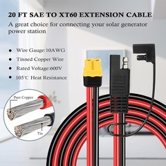 High Efficiency 10AWG SAE to XT60 Cable