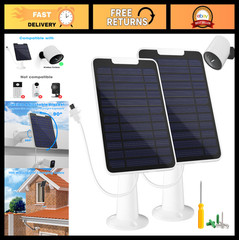 5W Solar Panel Charger for Outdoor Security Camera, IP65 Waterproof, 10ft Cable,