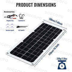 SOECOPO 150W Monocrystalline Solar Panel Kit with 30A/60A/100A LCD Controller fo