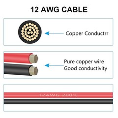 XT60 to O Ring Terminal Cable XT60 Male to O Ring Connector Cable with 1M 12AWG
