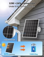 15W 5V Solar Panel for Outdoor Security Camera with 20Ah LiFePO4 Battery – Mo…