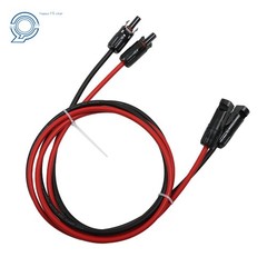 10 AWG Solar Panel Extension Cable Wire Connector 1 Pair 5ft Black + Red