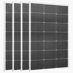Uimoso 4PCS 100W Monocrystalline Solar Panels with MC4 Connectors Durable Frame