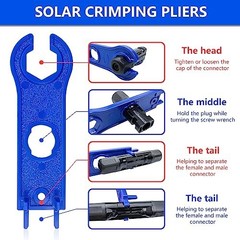 Solar Connector Crimping Tool Kit 60 Piece Male Female IP67 Waterproof 2.5 4 6