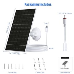 7W Solar Panel for Ring Camera, Stick Up and Spotlight Cam Series | USB 1 Pack5