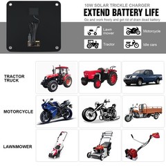 ECO-WORTHY 10W Solar Car Battery Charger Maintainer 12V Waterproof Portable S…