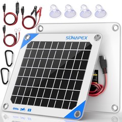 12V 5 Watt Solar Trickle Charger Maintainer – Waterproof Solar Powered Batter…
