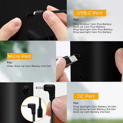 8W Solar Panel for Ring Camera, 3-Pack Solar Panel Charger Compatible with Ring