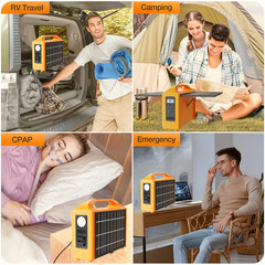 100W Portable Solar Power Station Generator Output AC 220V 110V Lifepo4 Power Ba