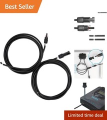 10FT Black Solar Adaptor Wire – Waterproof & UV Resistant for Charge Controllers