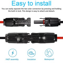 Solar Charge Cable Connector Extension to XT60i(2+1) Female Adapter 1.5m 12AWG
