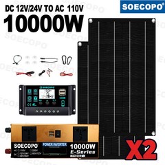 10000W Solar Kit | w/ Efficient Inverter, 2pcs Solar Panels, 100A Controller