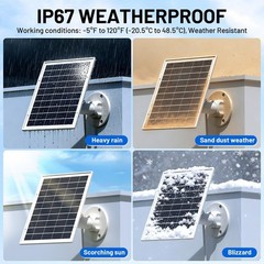 7W Solar Panel Charger for Ring Stick Up Cam & Spotlight Cam Plus/Pro – 3 Pack,