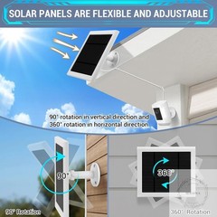 Solar Panel Outdoor for Ring Cameras (White 2P) Spotlight Cam Plus/Pro(Battery)