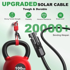 30ft Solar Extension Cable 10AWG – Waterproof Connectors