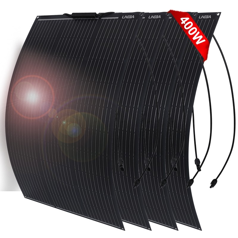 LINEBA 400W Watt Portable Flexible Solar Panel RV Camping Off-Grid Rooftop