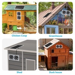 Glooglitter 2 Set Solar Fan for Greenhouse, 10 W Solar Panel Fan Kit with Bra…