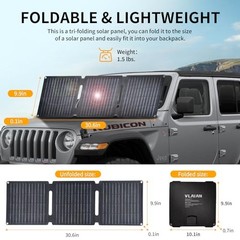 30W Portable Solar Panel,Foldable Solar Panels Charger for Camping Hiking