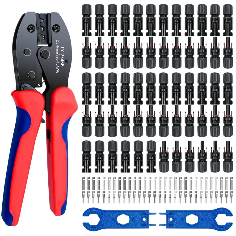 Solar Panel Connector Kit, 60PCS Crimper Tool Set